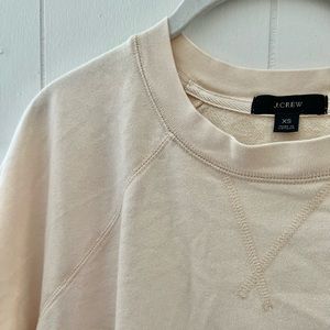 J Crew Short-sleeve cotton terry sweatshirt - cream size XS